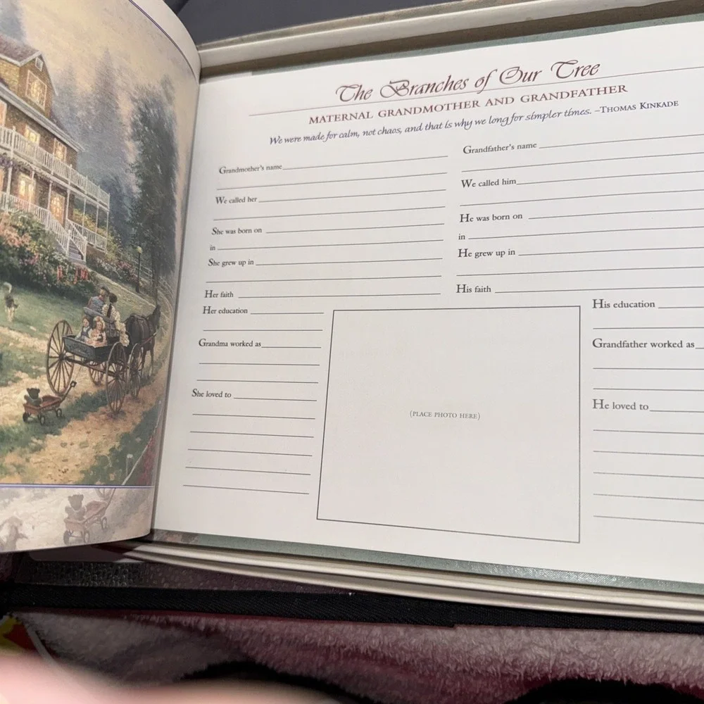 Vntg Our Family History by Thomas Kinkade Keepsake Book New in Box 1998